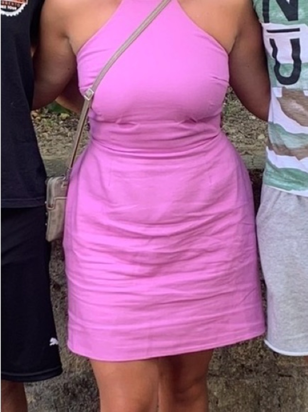 Target Linen Pink Halter Mini Dress
